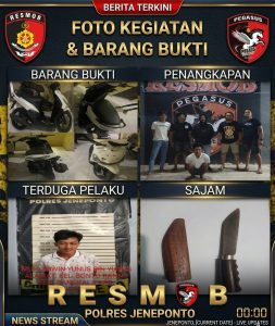 Polres Jeneponto Berhasil Ungkap Kasus Pencurian Sepeda Motor di Kecamatan Bangkala