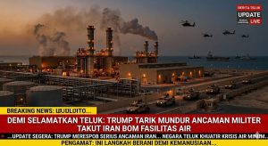 AS Mundur Halus? Trump Tunda Serangan ke Iran Usai Ancaman Bom Fasilitas Air Teluk