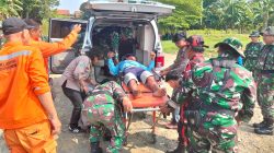 Kodim 0701/Banyumas Gelar Latihan Aplikasi Sistem Blok Penanggulangan Bencana Alam Banjir