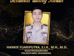 Kasatnarkoba Polrestabes Semarang AKBP Hankie Fuariputra Berulang Tahun, PT Sakti Media Jaya Sampaikan Doa dan ApresiasiMenulis