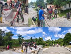 Turun Langsung ke Lapangan, Dansatgas TMMD Ke-129 Kodim 1807/Sorsel Kobarkan Semangat Gotong Royong Warga