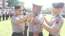 Kapolres Kudus AKBP Wahyu Sulistyo Pimpin Upacara Perdana, Aiptu Bambang Naik Pangkat Pengabdian Jadi Ipda
