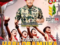 Panglima Korps Marinir Letjen TNI (Mar) Dr. Endi Supardi, S.E., M.M., M.Tr.Opsla., Bersama Seluruh Prajurit Korps Marinir Mengucapkan Selamat Hari Pramuka: Mantapkan Langkah Organisasi, Dukung Penuh Swasembada Pangan Menuju Indonesia Emas 2045!
