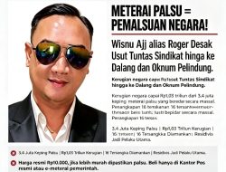 Materai Palsu Rugikan Negara Rp1,03 Triliun, Wisnu Aji Desak Dalang Sindikat Dibongkar